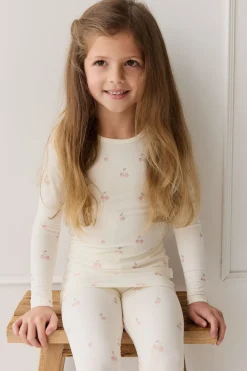 Bamboo Ari Long Sleeve Pyjama Set - Cherry Love Parchment