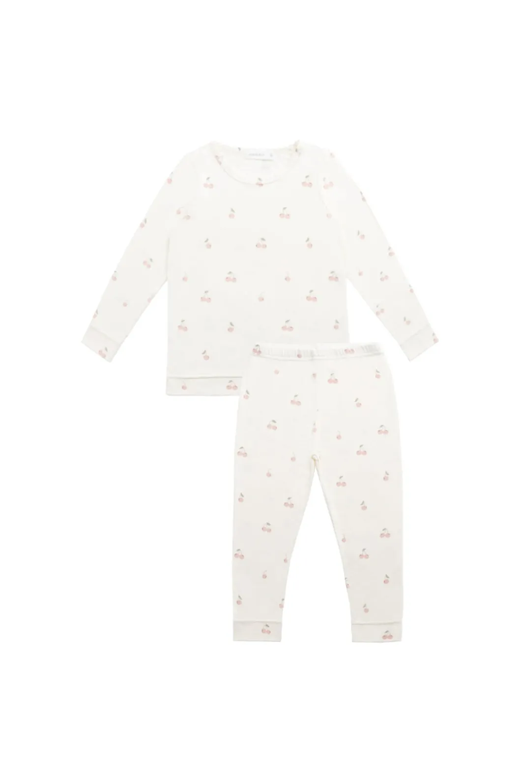 Bamboo Ari Long Sleeve Pyjama Set - Cherry Love Parchment