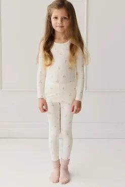 Bamboo Ari Long Sleeve Pyjama Set - Cherry Love Parchment