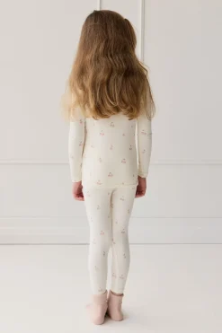 Bamboo Ari Long Sleeve Pyjama Set - Cherry Love Parchment