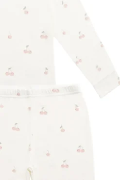Bamboo Ari Long Sleeve Pyjama Set - Cherry Love Parchment