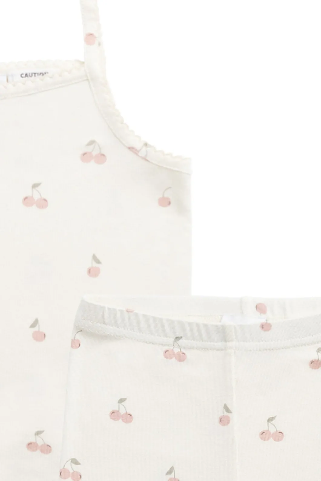 Bamboo Ari Singlet Pyjama Set - Cherry Love Parchment