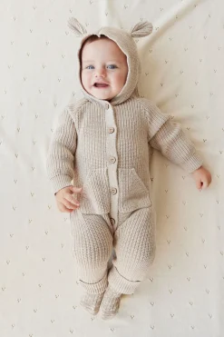 Bear Knit Onepiece - Sand Marle Fleck