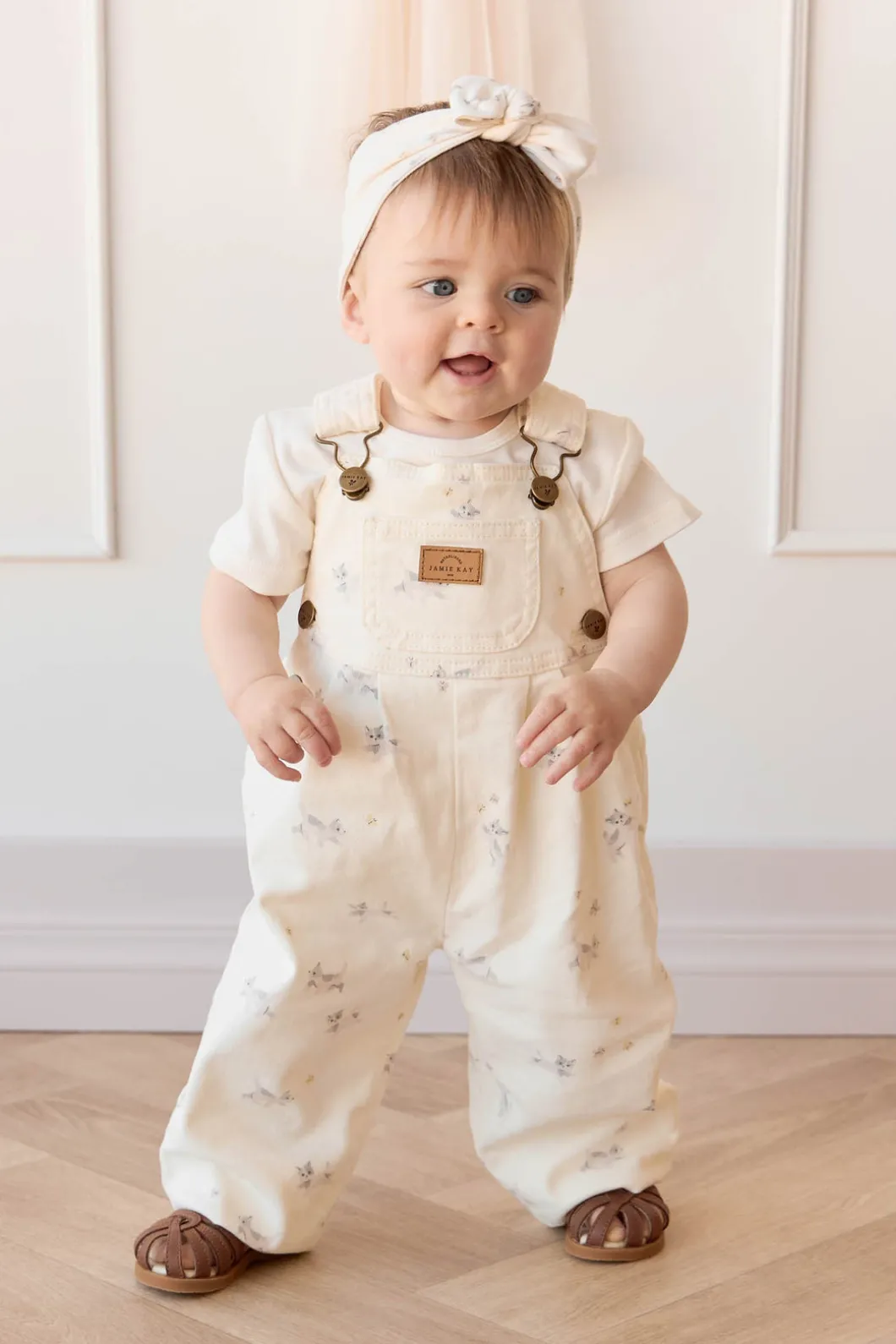 Blair Overall - Playful Kittens Whisper White Large