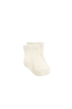 Bow Pointelle Ankle Socks - Milk