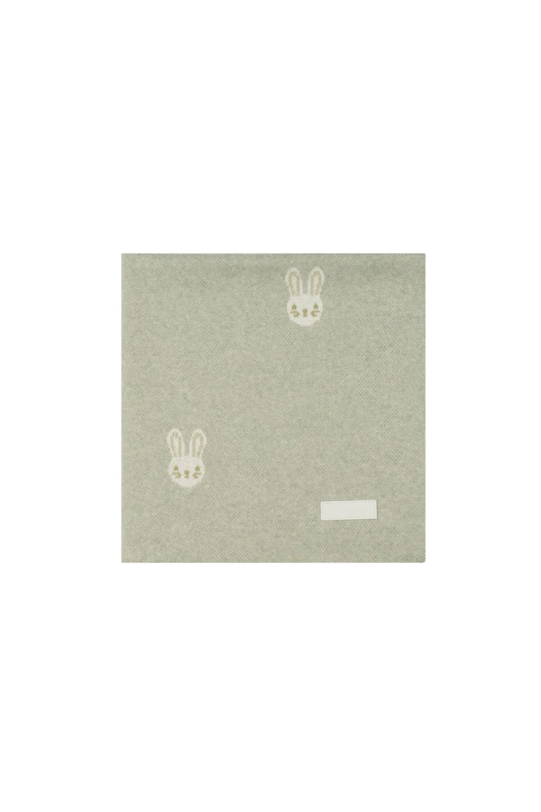 Bunny Knitted Blanket - Honeydew Marle