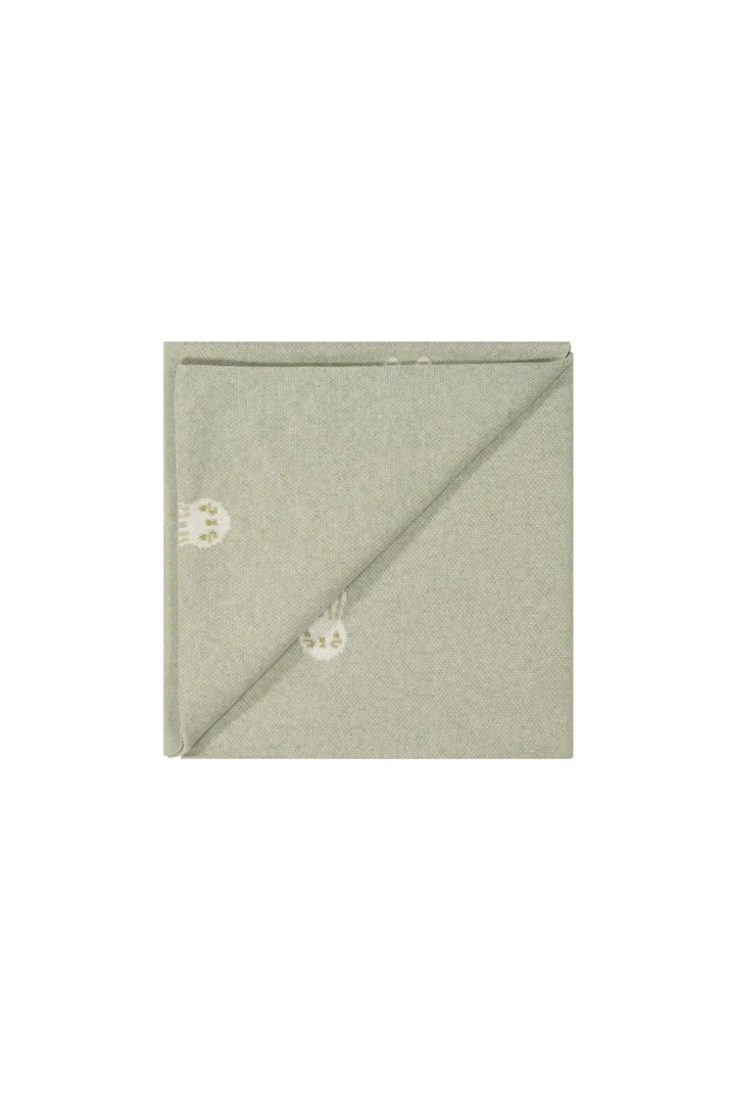 Bunny Knitted Blanket - Honeydew Marle