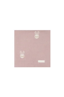 Bunny Knitted Blanket - Powder Pink