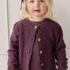 Cable Knit Cardigan - Blackberry