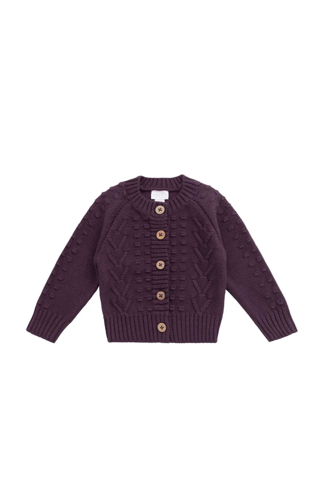Cable Knit Cardigan - Blackberry