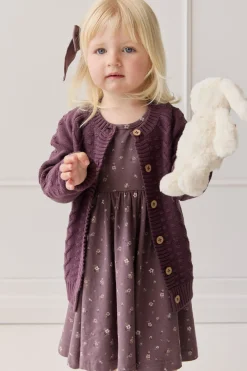 Cable Knit Cardigan - Blackberry