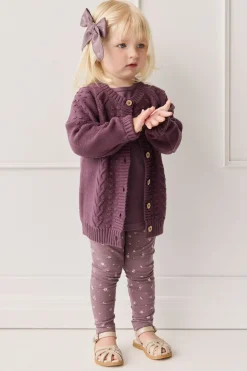 Cable Knit Cardigan - Blackberry