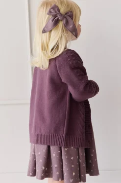 Cable Knit Cardigan - Blackberry
