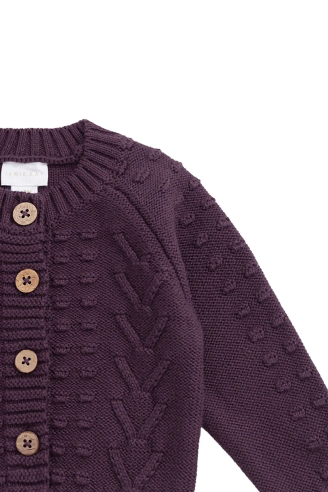 Cable Knit Cardigan - Blackberry