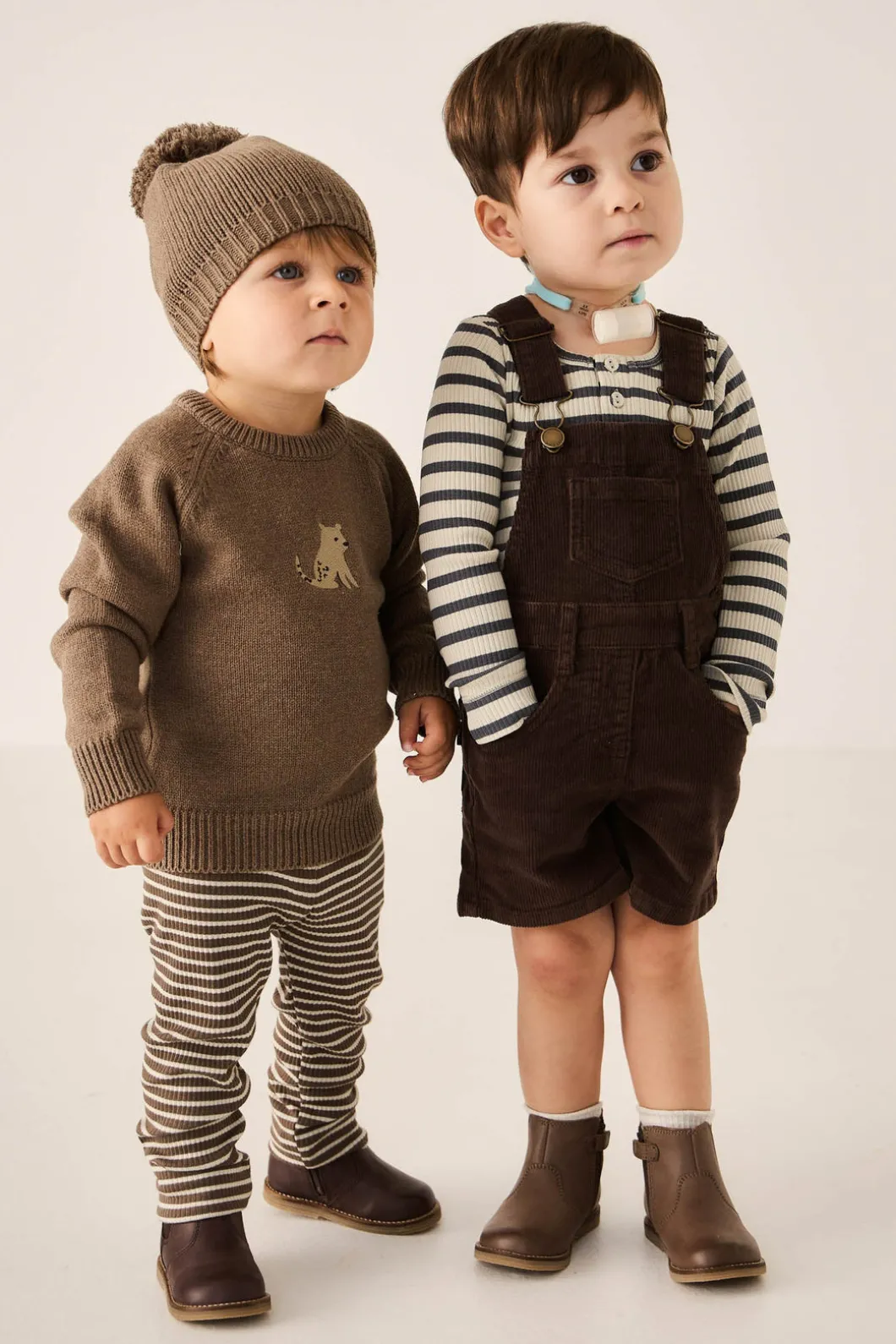 Casey Cord Short Overall - Bear