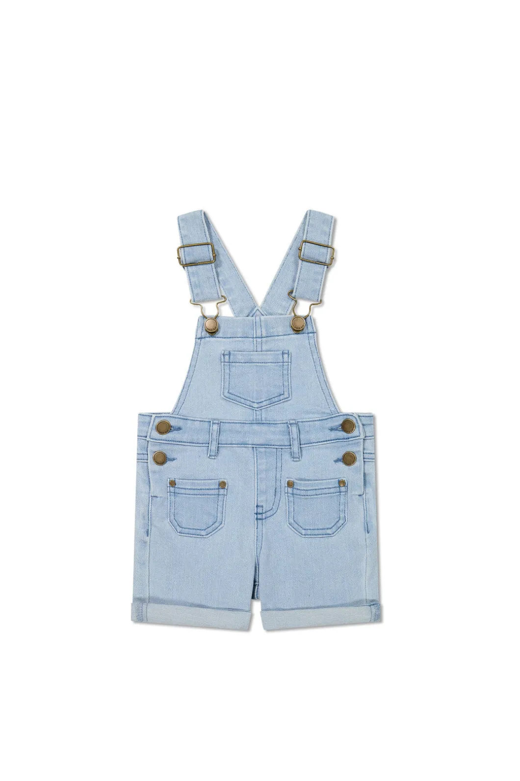 Chase Short Overall - Washed Denim