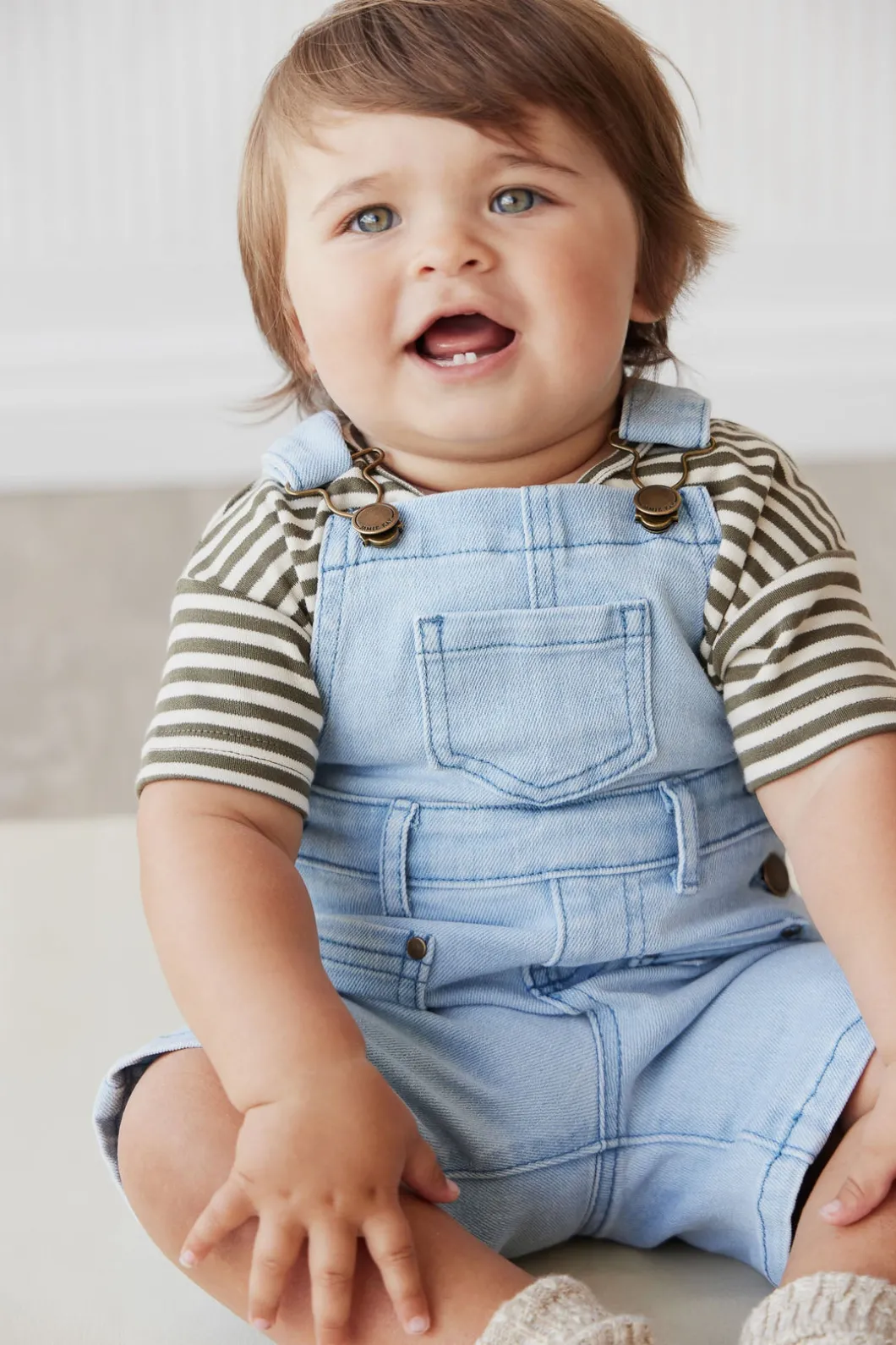 Chase Short Overall - Washed Denim