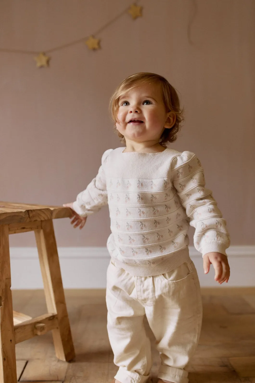 Cherry Love Jumper - Cherry Love Jacquard Egret