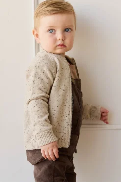 Dean Knit Zip Jacket - Oatmeal Shitake Dot