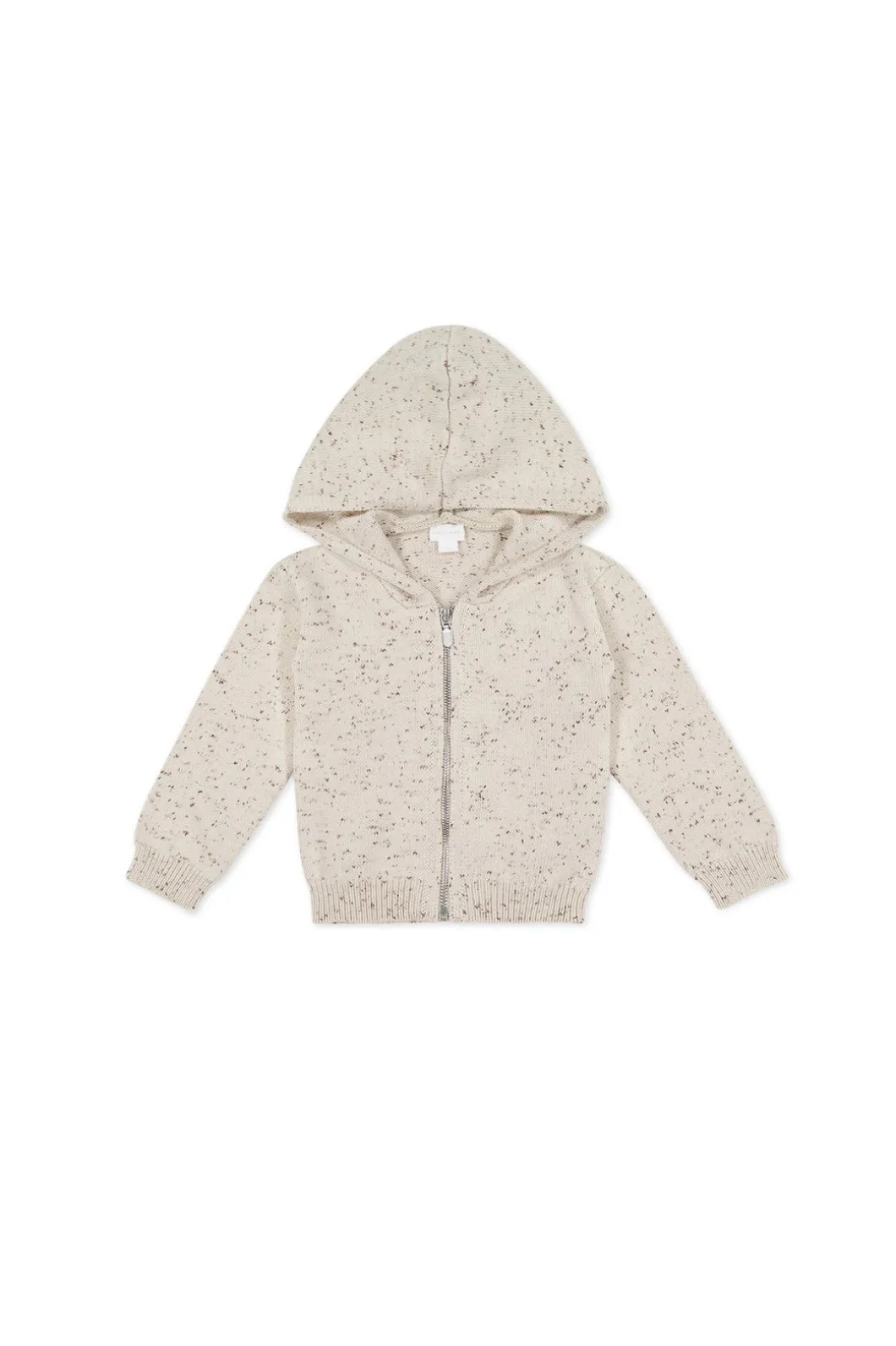 Dillon Knit Zip Hoodie - Oatmeal Shitake Dot