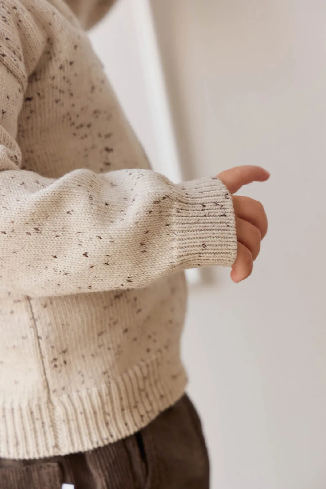 Dillon Knit Zip Hoodie - Oatmeal Shitake Dot