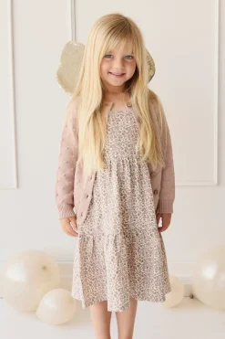 Dotty Cardigan - Dusky Rose