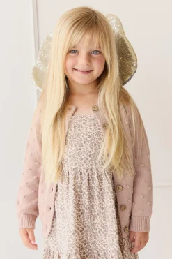 Dotty Cardigan - Dusky Rose