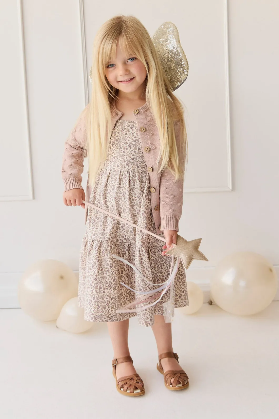 Dotty Cardigan - Dusky Rose