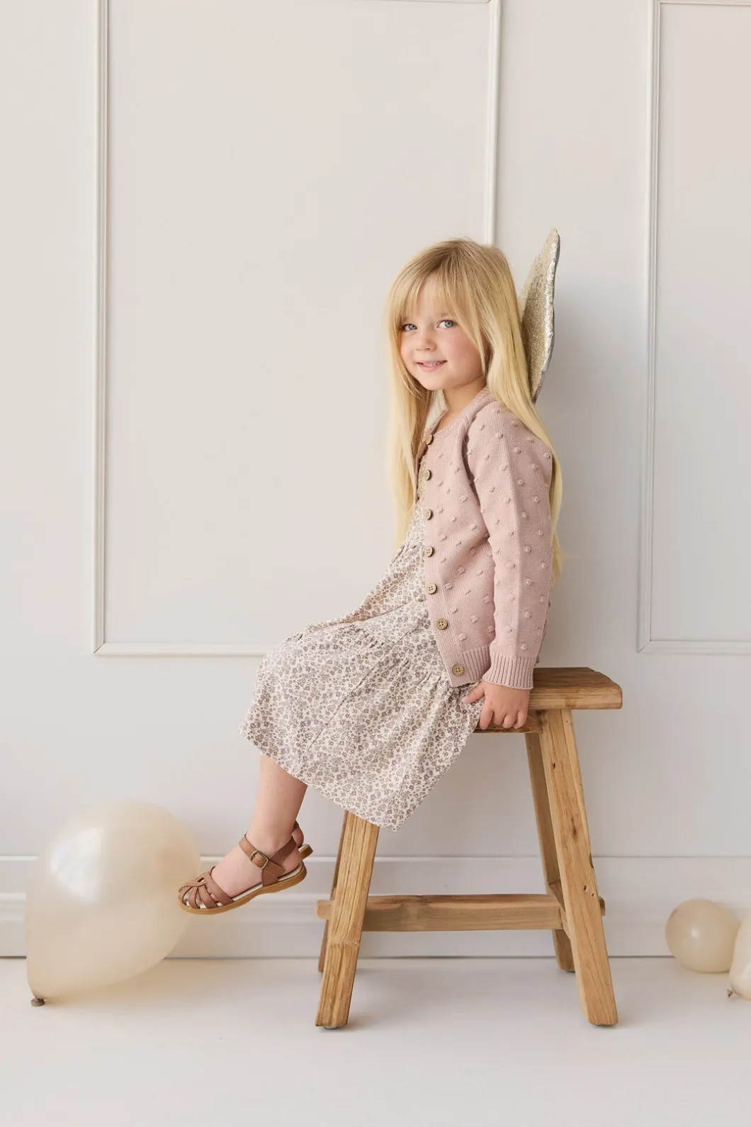 Dotty Cardigan - Dusky Rose