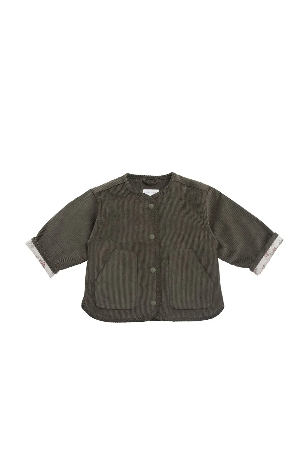 Esther Corduroy Jacket - Khaki/Selena Blush