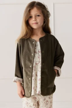 Esther Corduroy Jacket - Khaki/Selena Blush