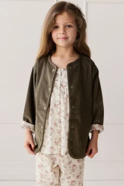 Esther Corduroy Jacket - Khaki/Selena Blush