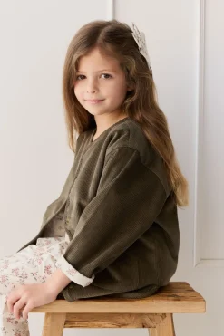 Esther Corduroy Jacket - Khaki/Selena Blush