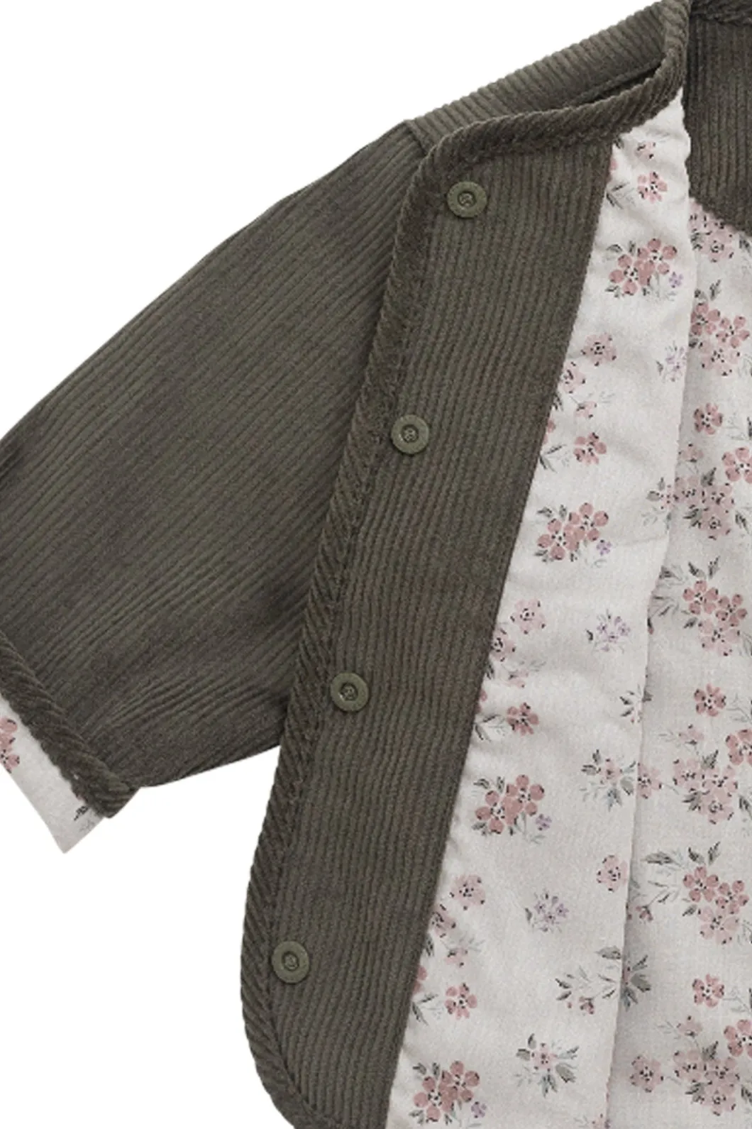 Esther Corduroy Jacket - Khaki/Selena Blush
