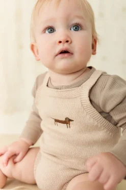 Ethan Playsuit - Oatmeal Marle Cosy Basil