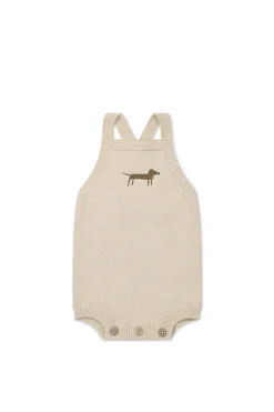 Ethan Playsuit - Oatmeal Marle Cosy Basil