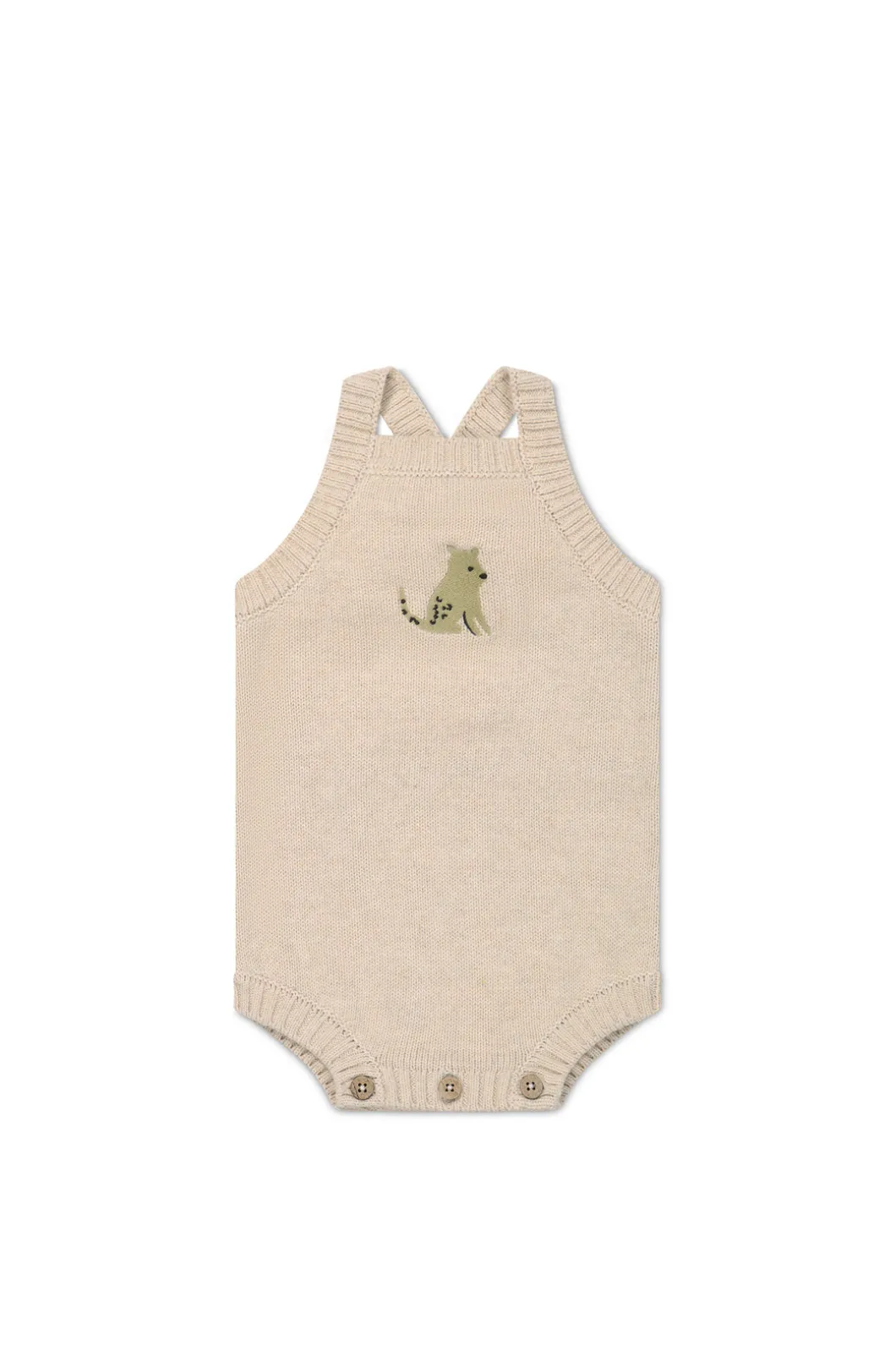 Ethan Playsuit - Oatmeal Marle Leopard