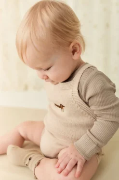 Ethan Playsuit - Oatmeal Marle Cosy Basil