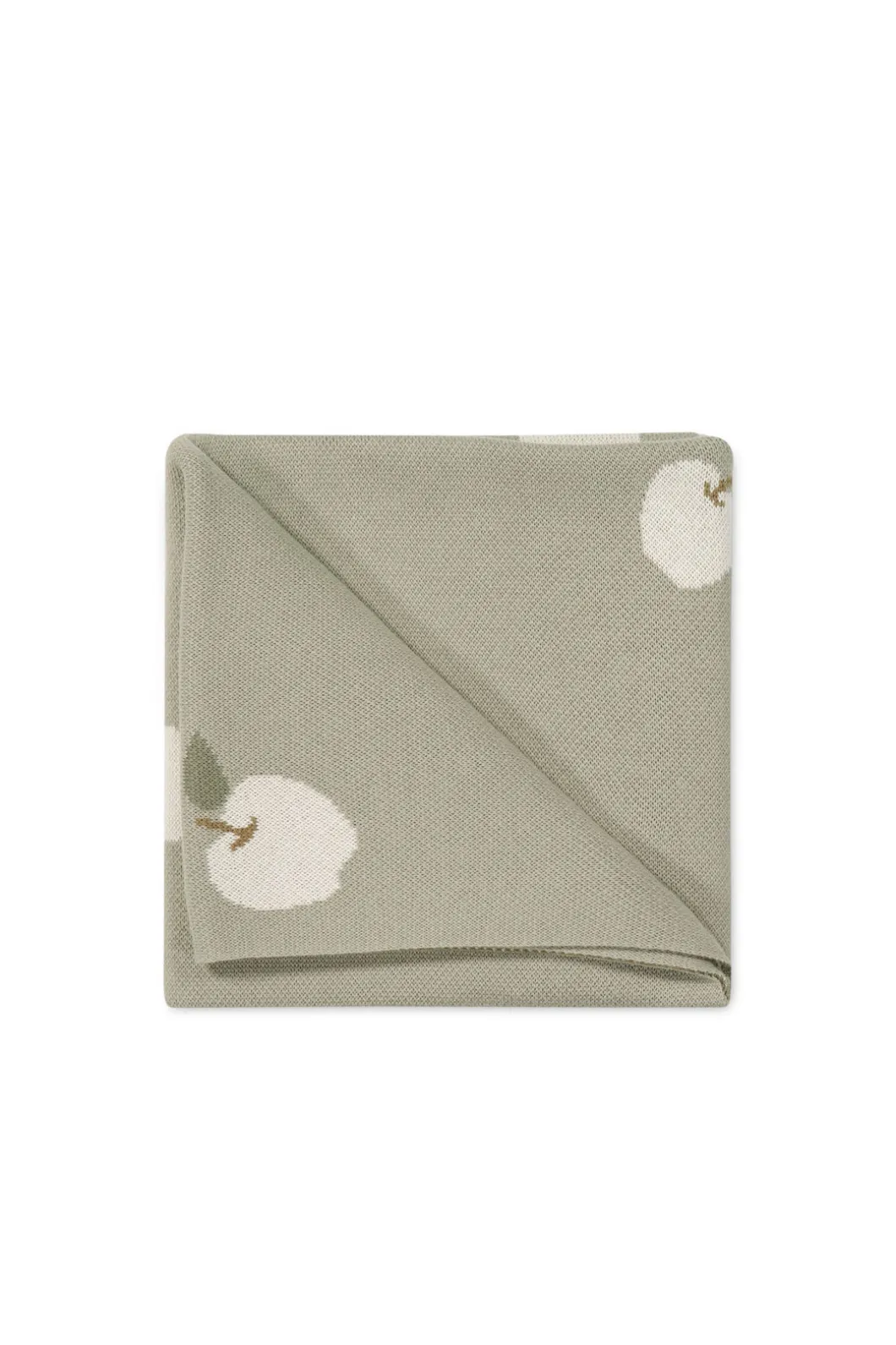 Fresh Apples Knitted Blanket - Moss