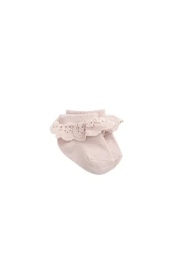 Frill Ankle Sock - Soft Peony