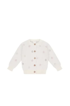 Harper Cardigan - Fifi Egret Jacquard