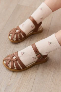 Jacquard Floral Sock - Cherry Love Blush