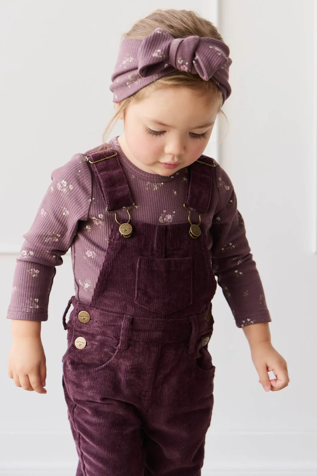 Jordie Cord Overall - Blackberry