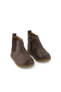 Leather Boot with Elastic - Wolf