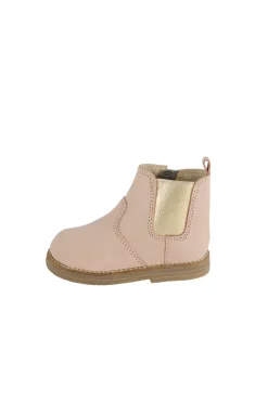 Leather Boot with Elastic Side - Blush