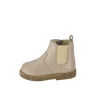 Leather Boot with Elastic Side - Matt Gold