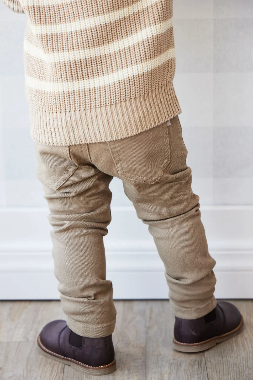 Leather Boot with Elastic - Wolf