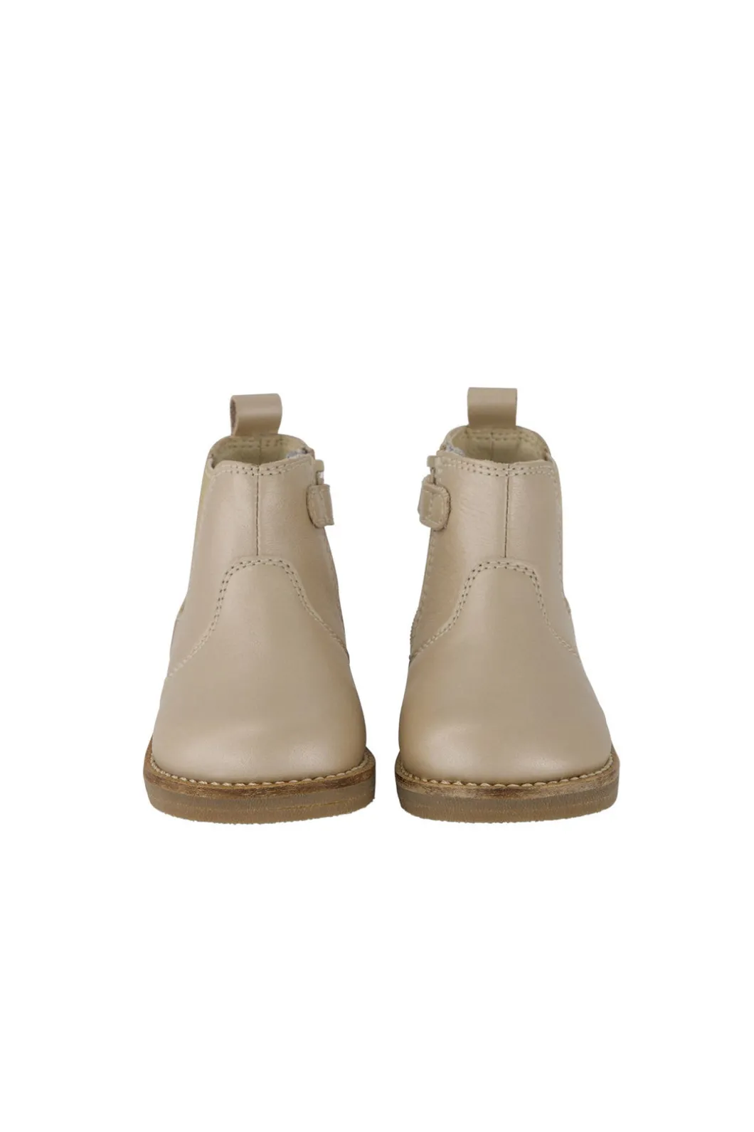 Leather Boot with Elastic Side - Matt Gold