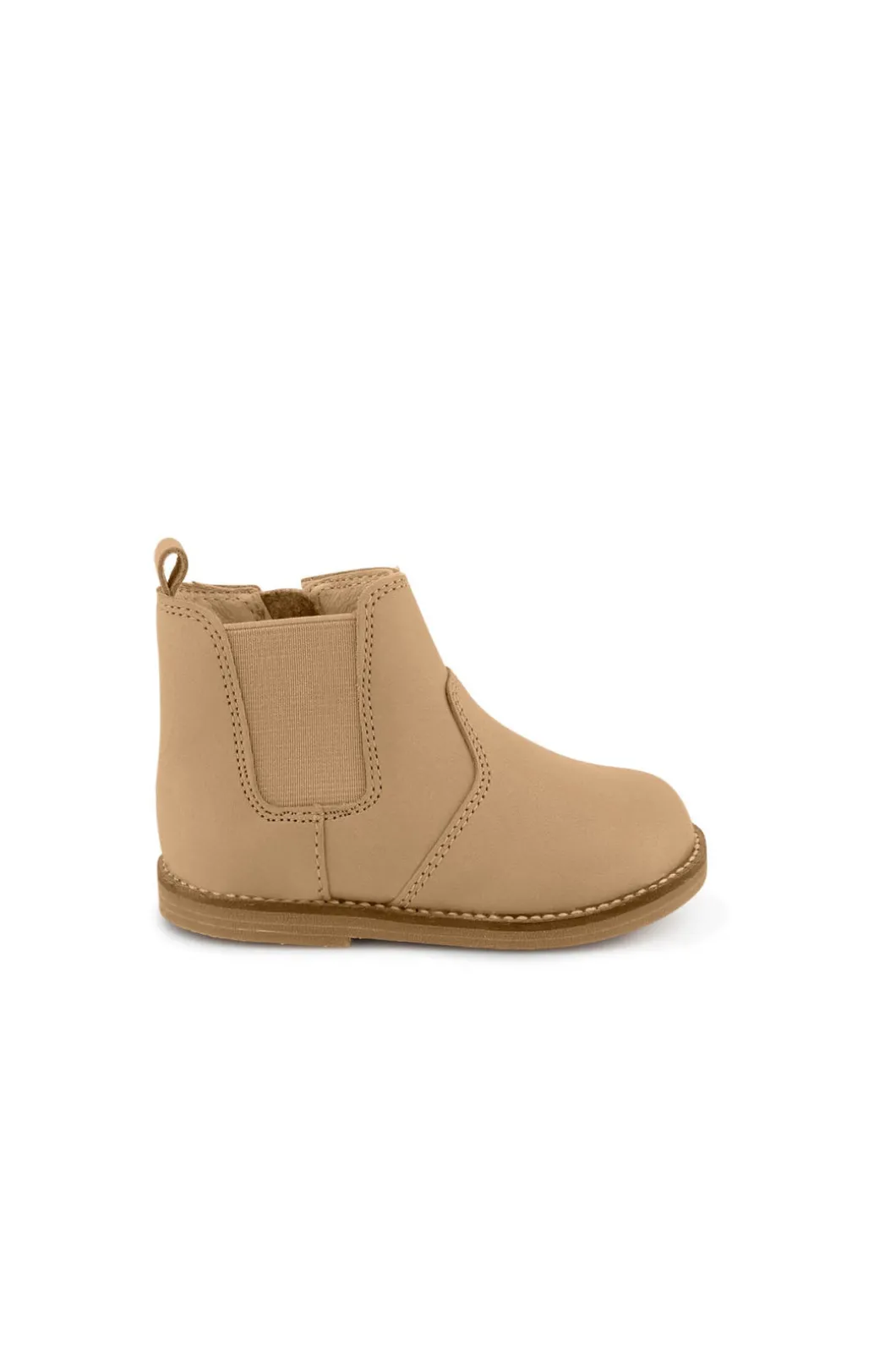 Leather Boot with Elastic Side - Bronzed
