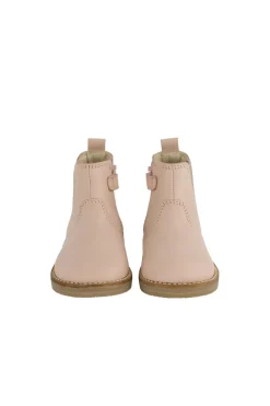 Leather Boot with Elastic Side - Blush